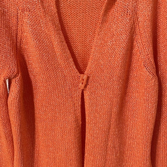 Talbots Collection Women Sweater Knit Cardigan Long Sleeve Orange Size L Button - Picture 4 of 9